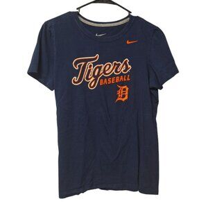 Nike Tigers‎ Baseball Tee Shirt Youth XL Slim Fit Blue Orangld MLB Champions Fan